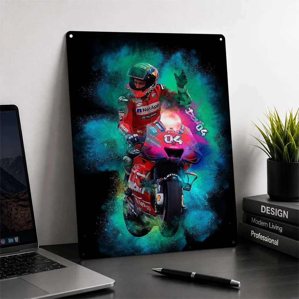 Andrea Dovizioso MotoGP 3D Texture Printed Poster Custom Vintage Metal Tin Plate Sign for Wall Art Room Decorating Interior Home