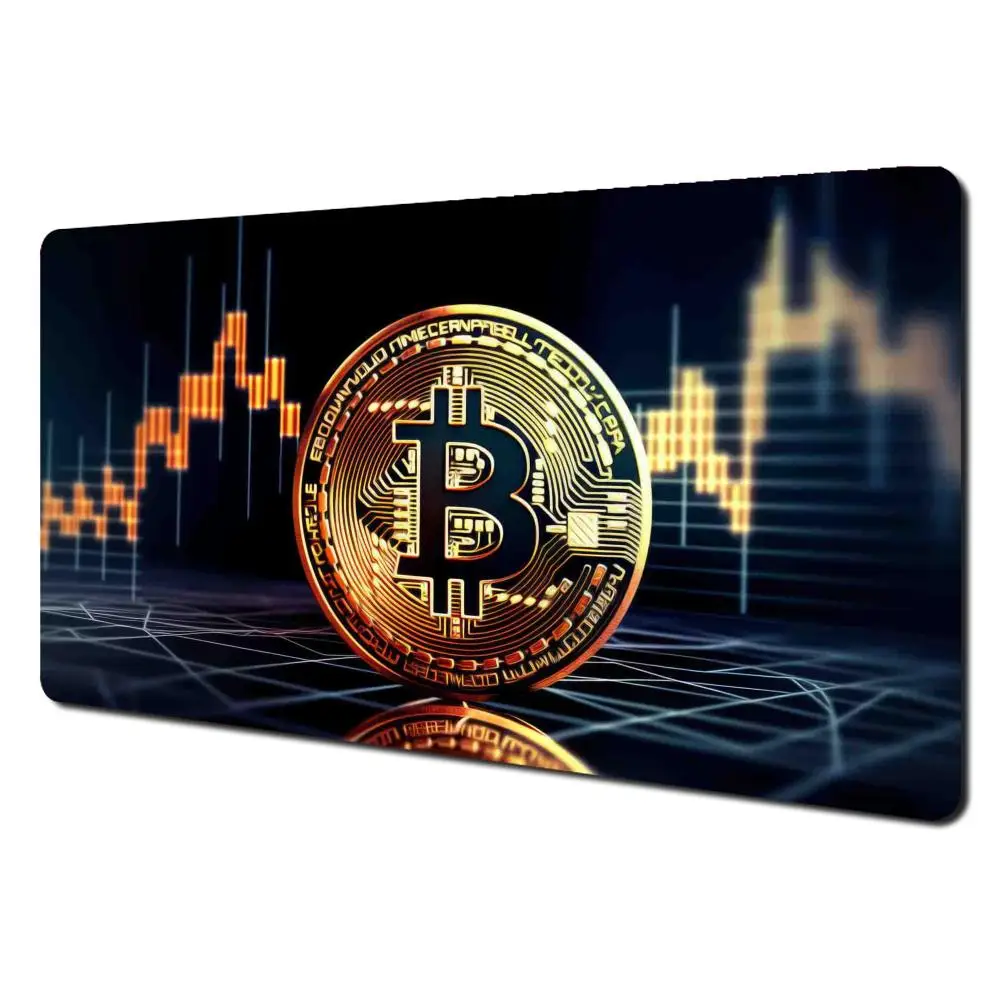 

Cool Bitcoin Mouse Pad Large Computer Office Game Table Mat 100x50 XXL Rubber Anti-slip Gaming Keyboard Mousepads Long Desk Pads