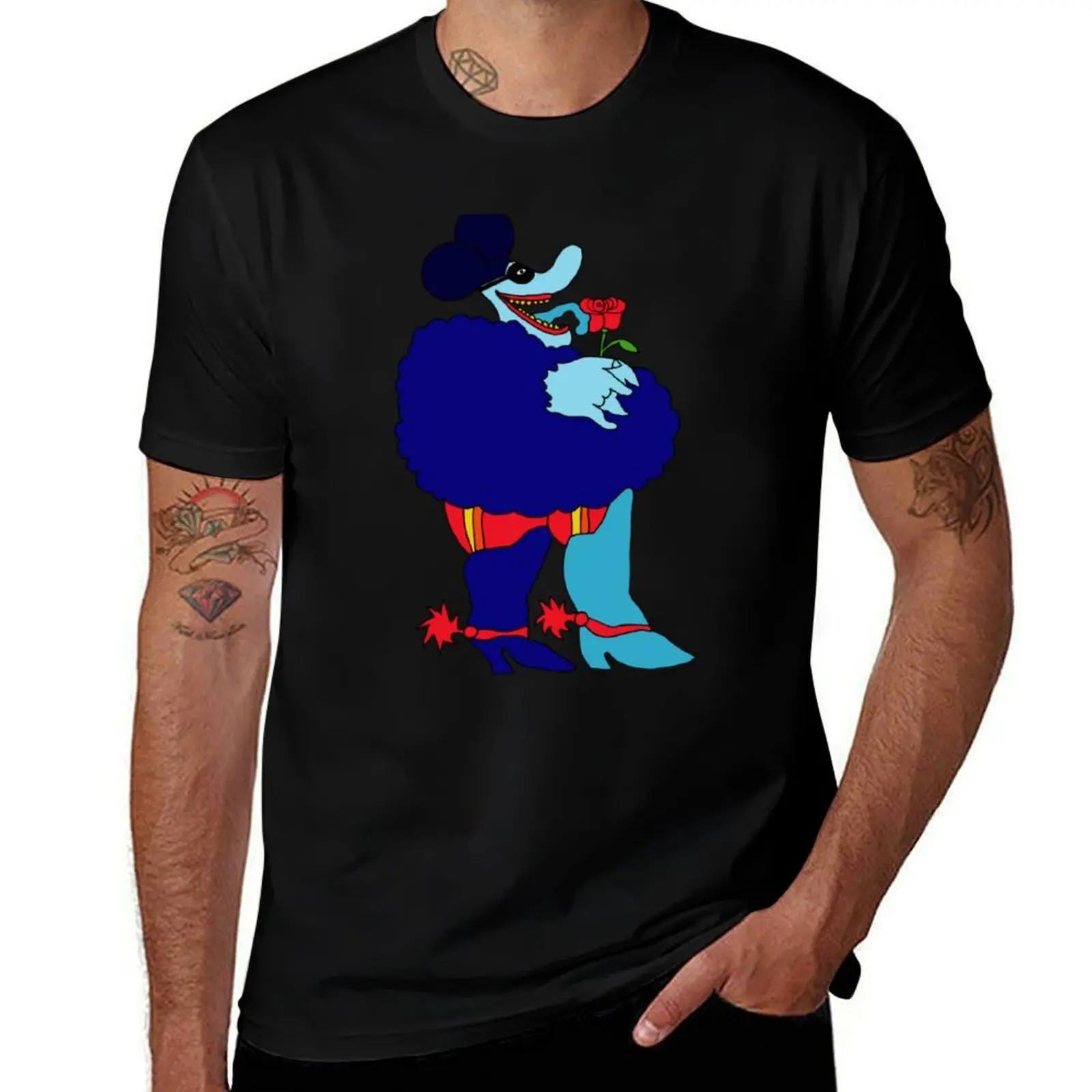 

Blue meanie Vintage Grateful Dead T-Shirt anime tshirt black cotton t-shirt plain for man package