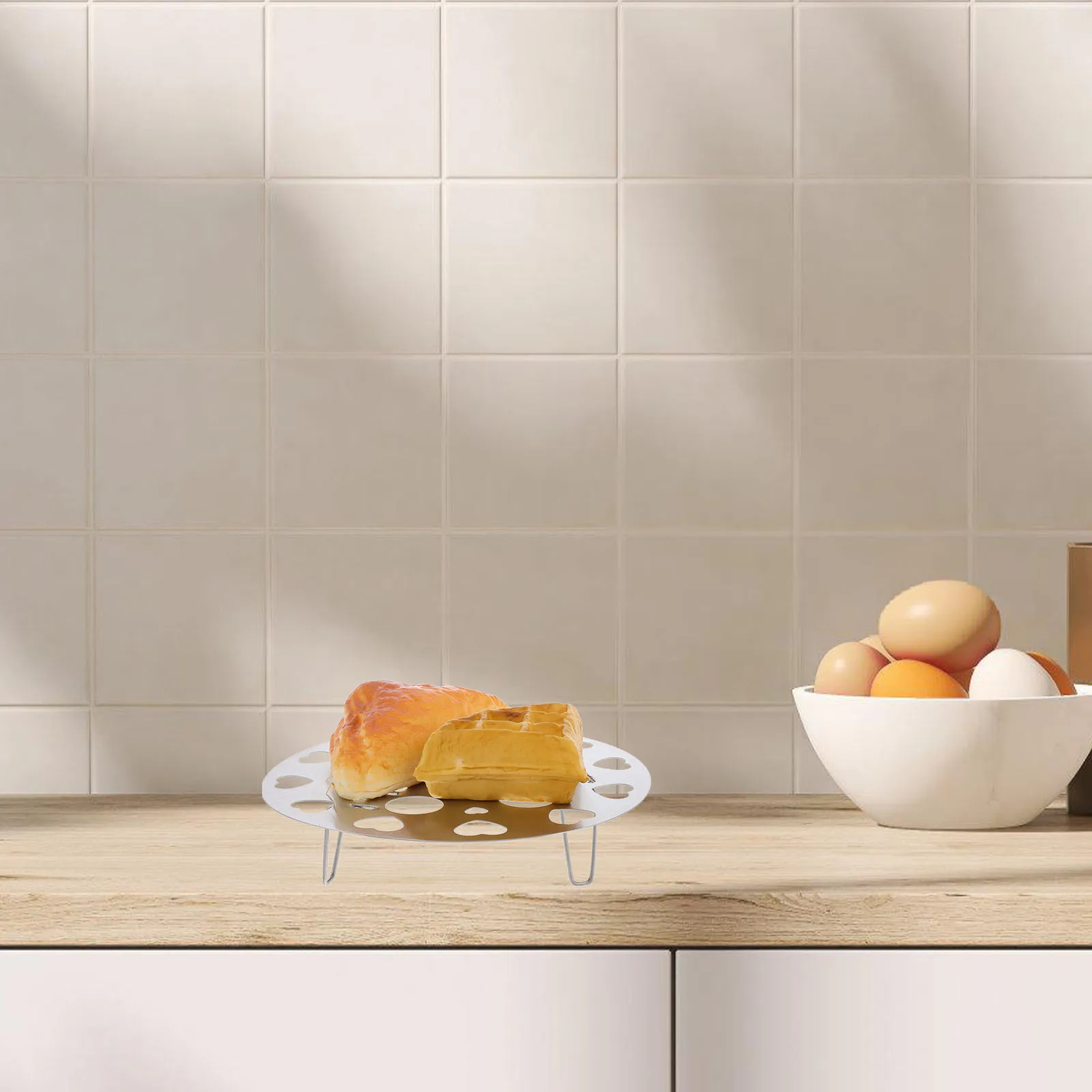 

Stainless Steel Steaming Rack Water Separation Design Steam Base for Pot Egg Vegetables Seafood Steamer Tray Food Cooking Rack