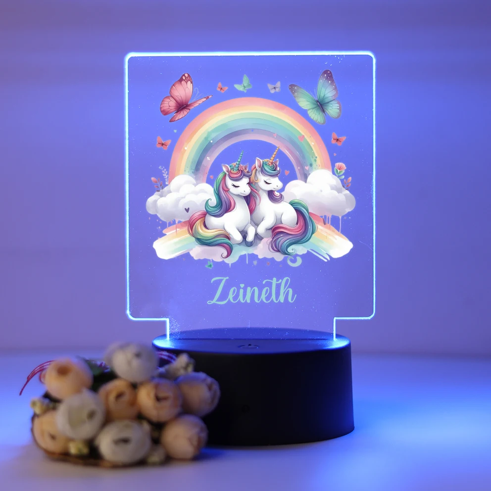 Personalized Custom  Unicorn Cute  Led Night Light For Home Room Decoration Nightlight Birthday Party Decor 3D Led Night Lamp