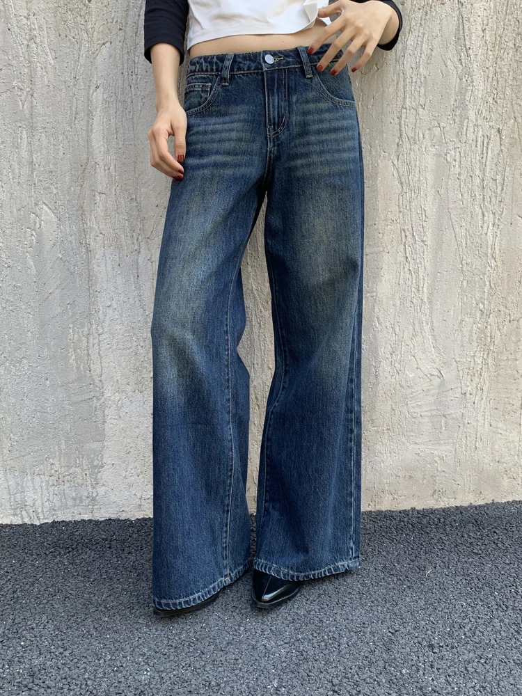 

3Qha винтажные утягивающие элитные прямые свободные джинсы с низкой талией, хлопковые женские летние повседневные брюки