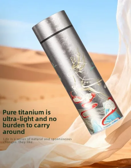 Pure titanium thermos cup high-grade tea separation, titanium cup high value and portable