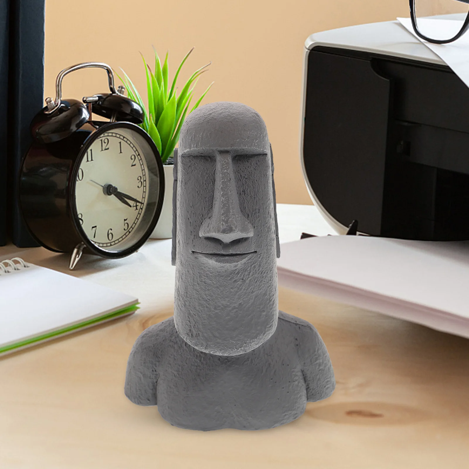 Stone Statue Living Room Figurines Home Moai Decor Desktop Tiny Statues Cartoon Ornaments Cute Model Pretty