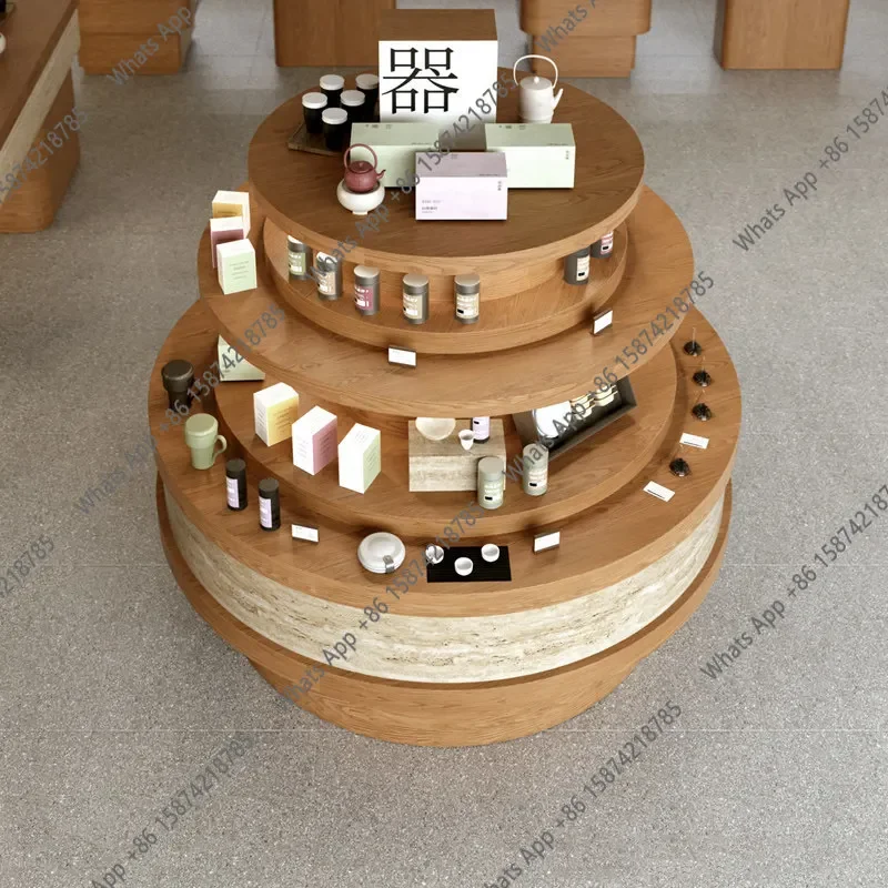H Clothing store round multi-layer Nakajima platform water table display stand product display rack fashion