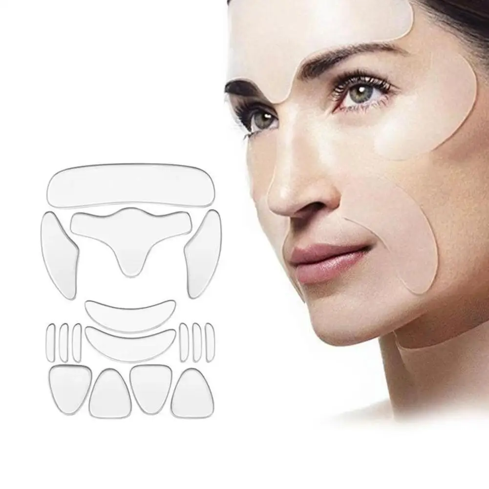 Reusable Silicone Anti-wrinkle Face Forehead Cheek Chin Sticker Anti Aging Facial Skin Lifting Patches Wrinkle Remover Strips