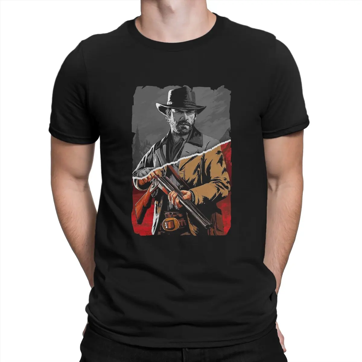 Half Arthur Morgan Special TShirt Red Dead Redemption Leisure T Shirt Newest T-shirt For Adult