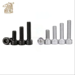 Tornillo de cabeza hexagonal DIN912 de acero inoxidable, tapa de perno Allen, color negro, grado 304, M3, M4, M5, M6, M8, 12,9, A2, L = 4-60mm, 10 unidades