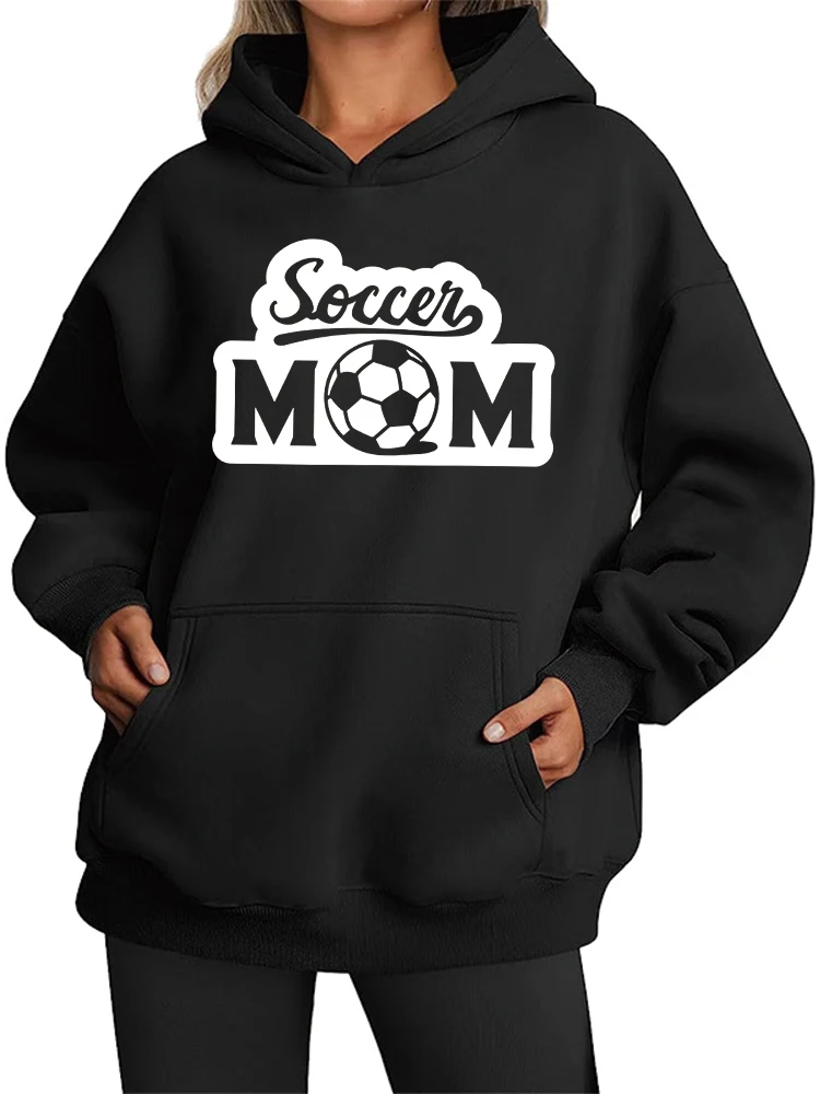 Soccer Mom Shirt Ma Ma Family Quote Short Sleeve Long-sleeved Hooded Sweatshirt Pullover Tops Winter Fall Outfits For Women