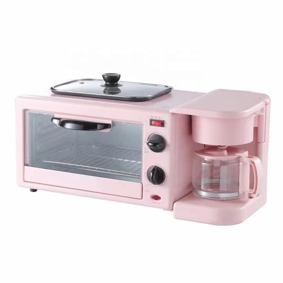 Black Pink 16l Pancake Cooking Frying Pot Pan Station Bread Portable Three in One 3 in 1 Breakfast Makers