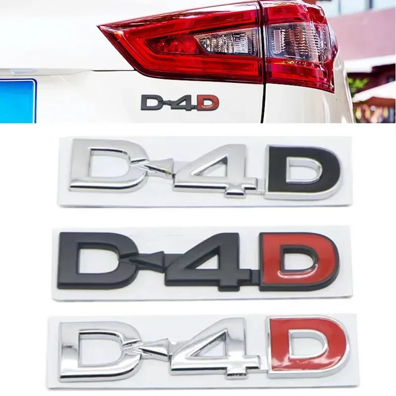 

3D Metal D4D Letters Logo Rear Trunk Badge Sticker Emblem Car Styling For Toyota Land Cruiser Corolla RAV4 Verso Prado Camry