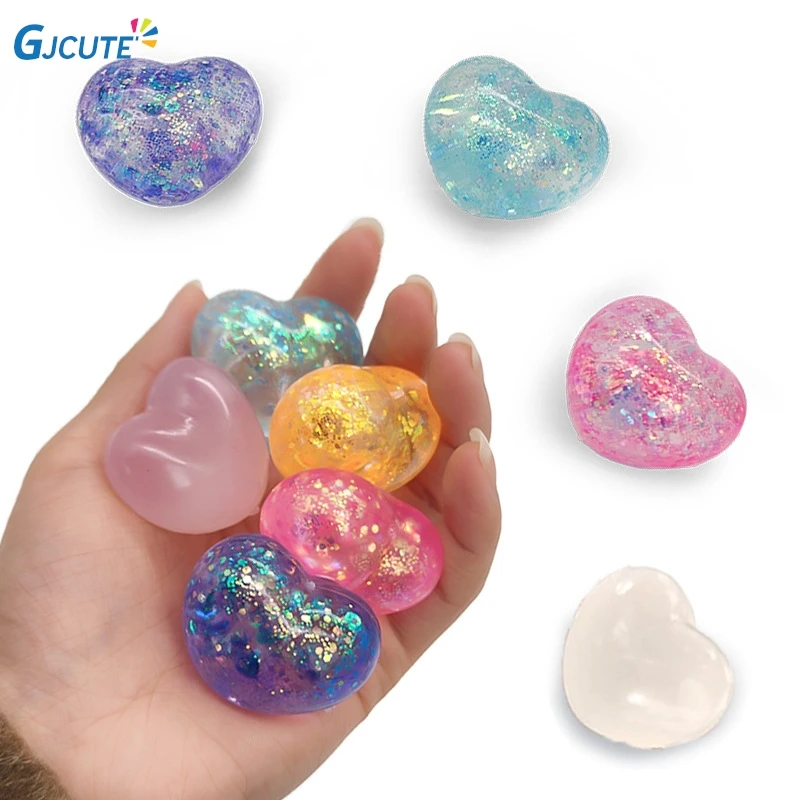 

1pcs Creative Changing Color Heart Squeeze Toy Sequins Love Fidget Toy Pinch Kneading Toy Stress Reliever Toy Kid Party Favor