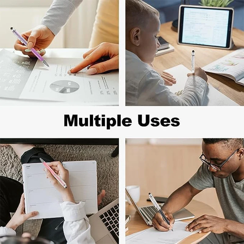 50 قطعة قلم حبر جاف قابل للسحب، قلم بلينغ ستايلس، قلم لمس شاشة ماسية كريستالية، أقلام كتابة سعوية للملاحظة، علامة تبويب #5