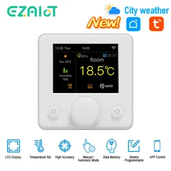 Thermostat numérique intelligent WiFi Tuya, régulateur chauffant au sol pour chaudière à eau/électrique/gaz, Alexa Google Home