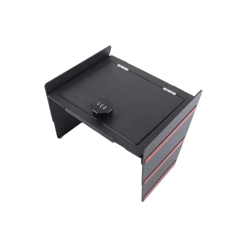 Ford Ranger Ranger 2023+ caja de seguridad para pasamanos, gabinete con contraseña de seguridad para caja de almacenamiento de pasamanos de control central de coche, acero al carbono