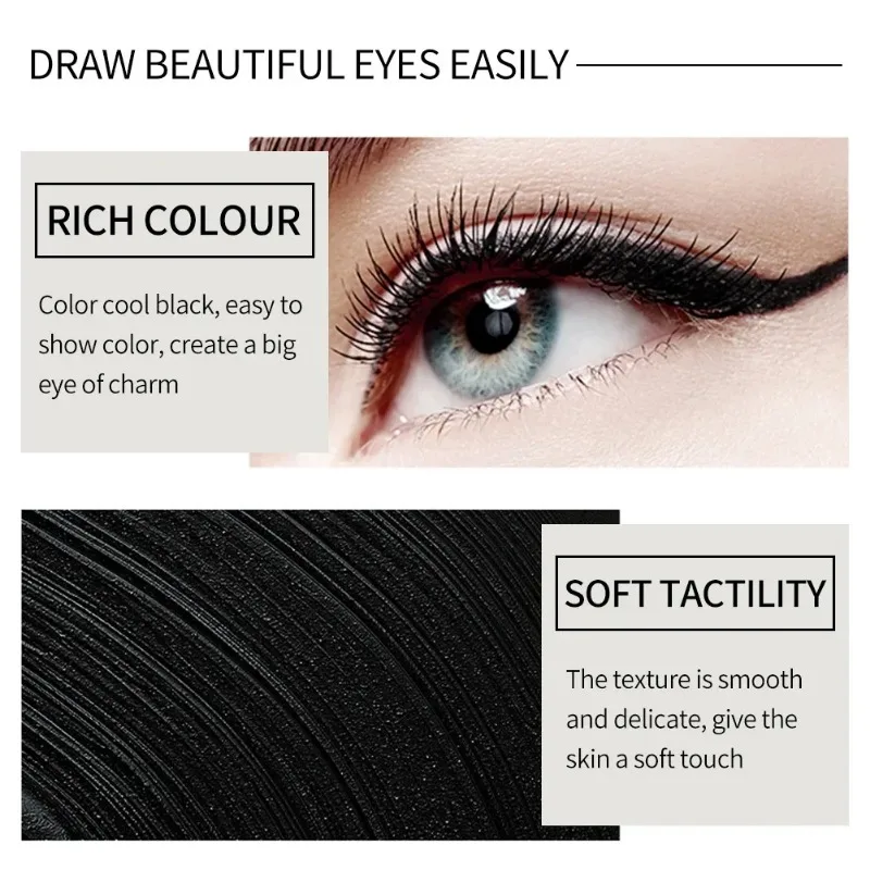 Permanent Gel Black Long-Lasting Eye liner Pen Makeup 24-Hour Waterproof Shadow Eyeliner Pencil Kajal Eye Shimmer Cosmetics