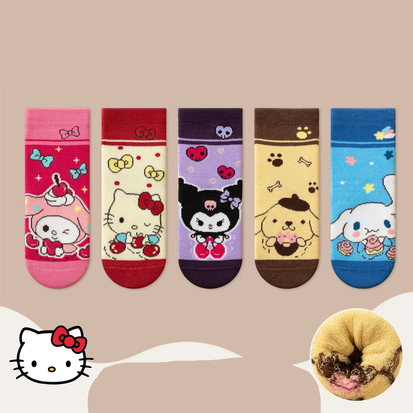 

Winter socks with thick thermal wrap long Johns in tube socks cartoon socks