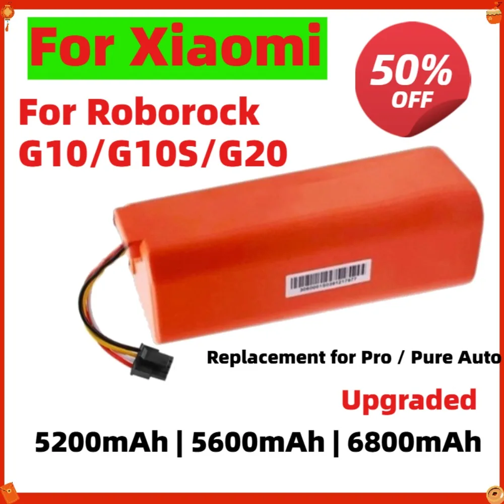 

Original Replacement Battery for Roborock G10/G10S/G20/Pro Pure Auto 5200 5600 6800mAh High Capacity Li-ion