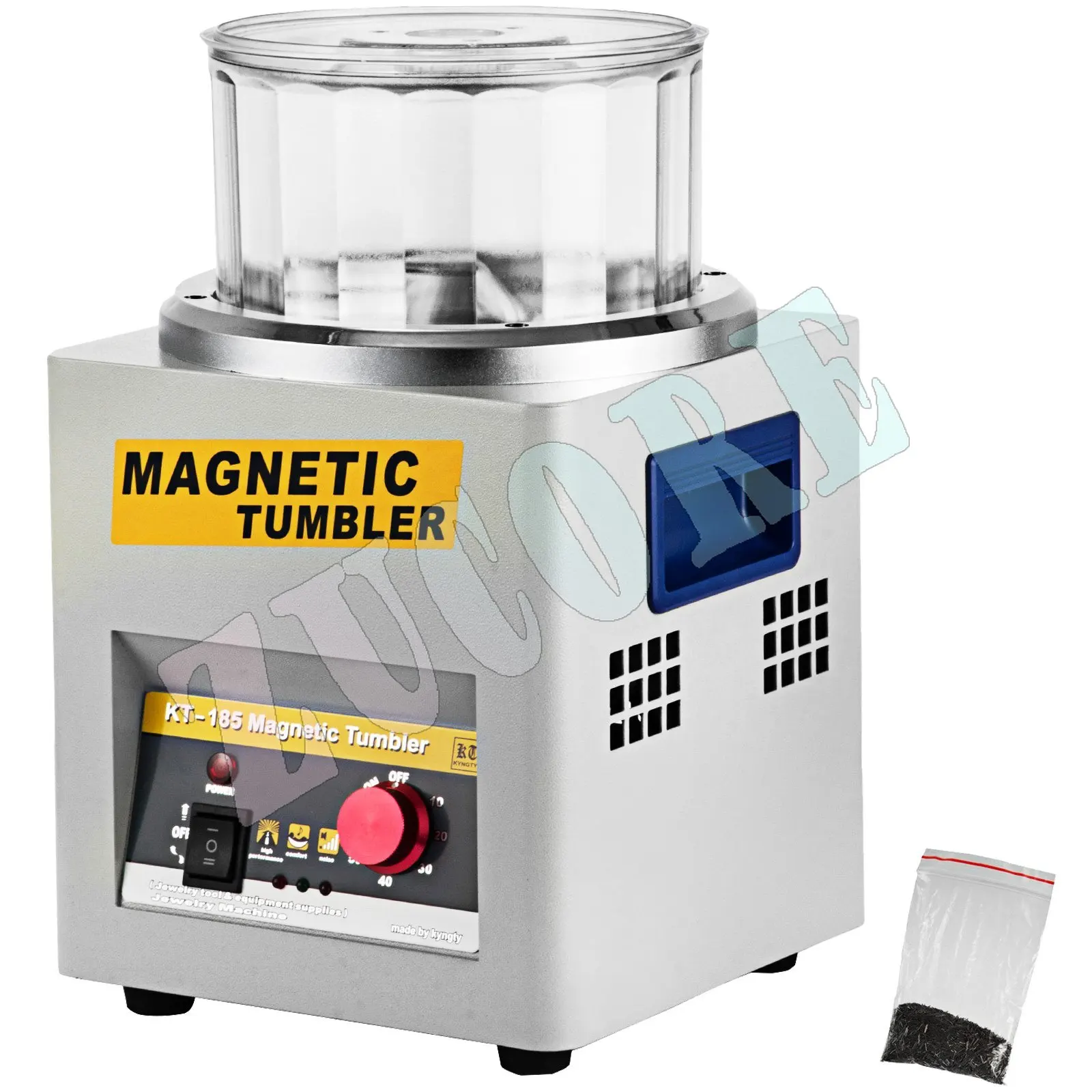 KT-185 Magnetic Tumbler Jewelry Polisher Mini Metal Finisher Finishing Machine AC 110V/220V Gold Precision Parts Polisher
