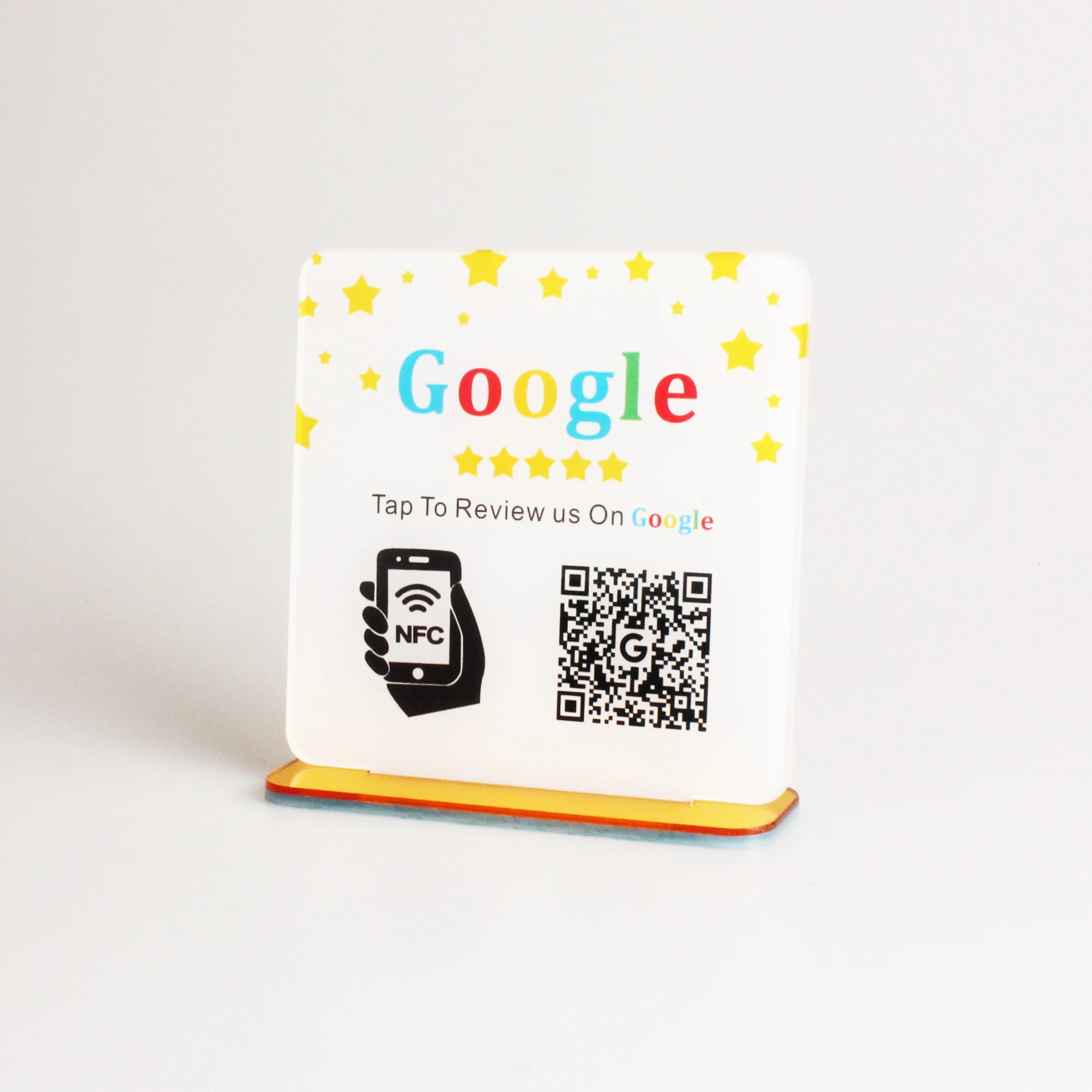 علامة مراجعة Google مع رمز مسح NFC علامات الوسائط الاجتماعية الأكريليك لتزيين متجر بيع بالتجزئة في أعمالك