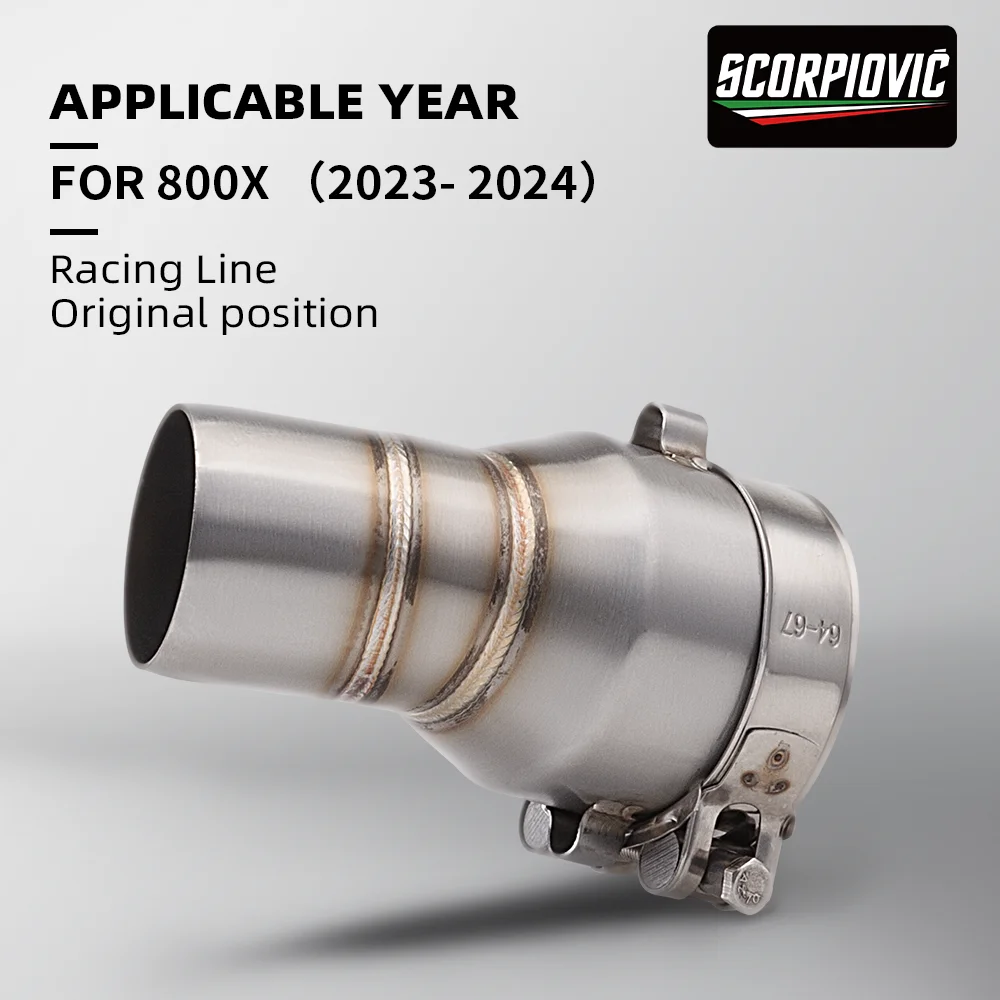 オートバイ-kove-800x-2023-2024-修正された排気管アダプターとテール排気管の組み合わせカーボンファイバーヘッド