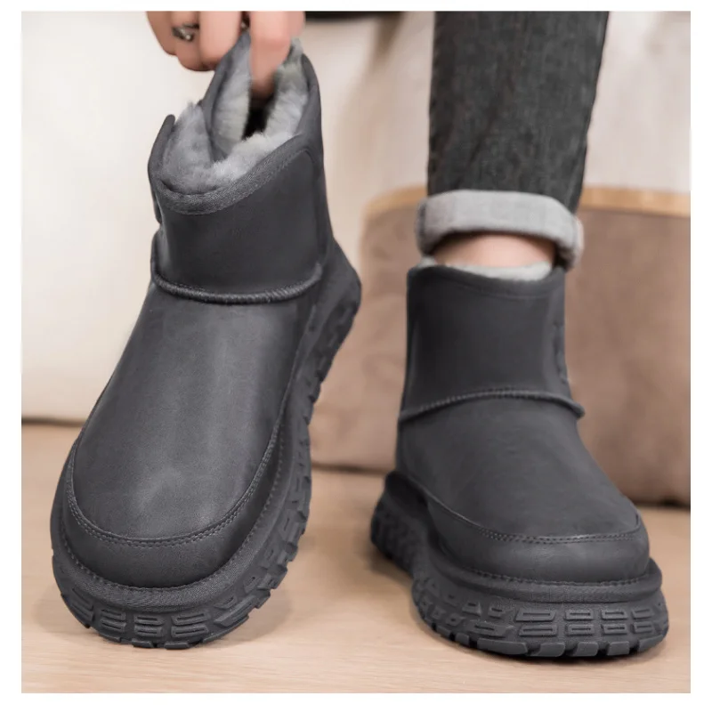 أحذية ثلج شديدة التحمل للرجال لعام 2025، أساور دافئة ونعال سميكة، مضادة للانزلاق لعيد الشكر، عصرية وسهلة التنظيف للارتداء اليومي #4