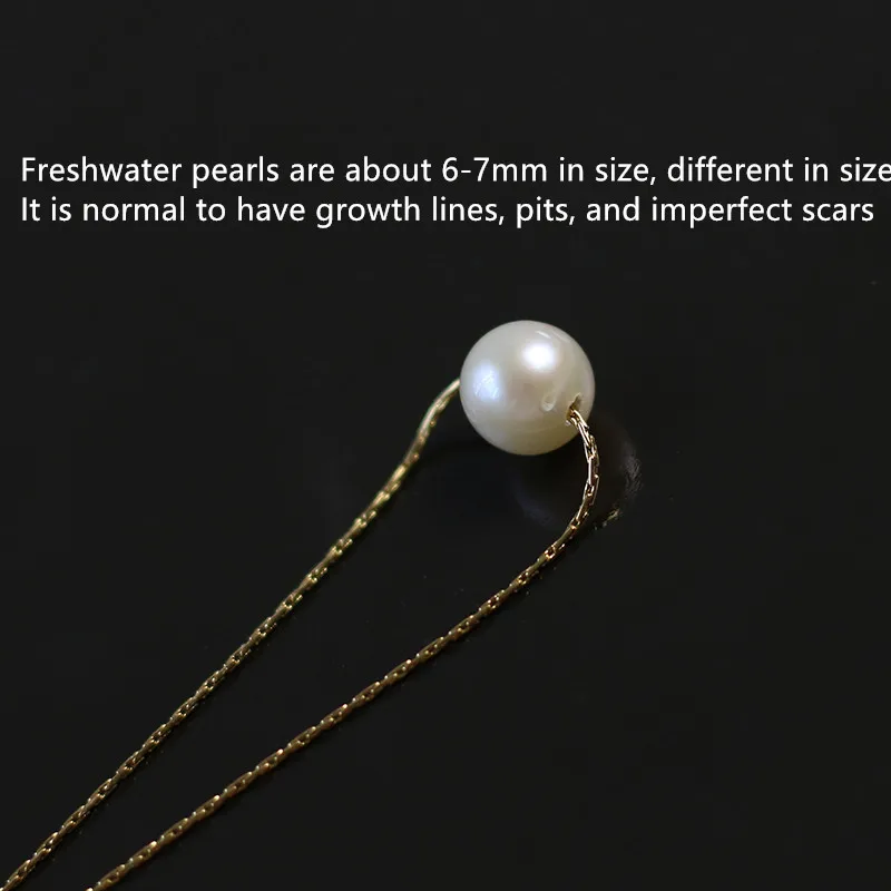 Simple Temperament One Pearl Necklace Short Chain for Women Stainless Steel 18k Gold Plated Jewelry