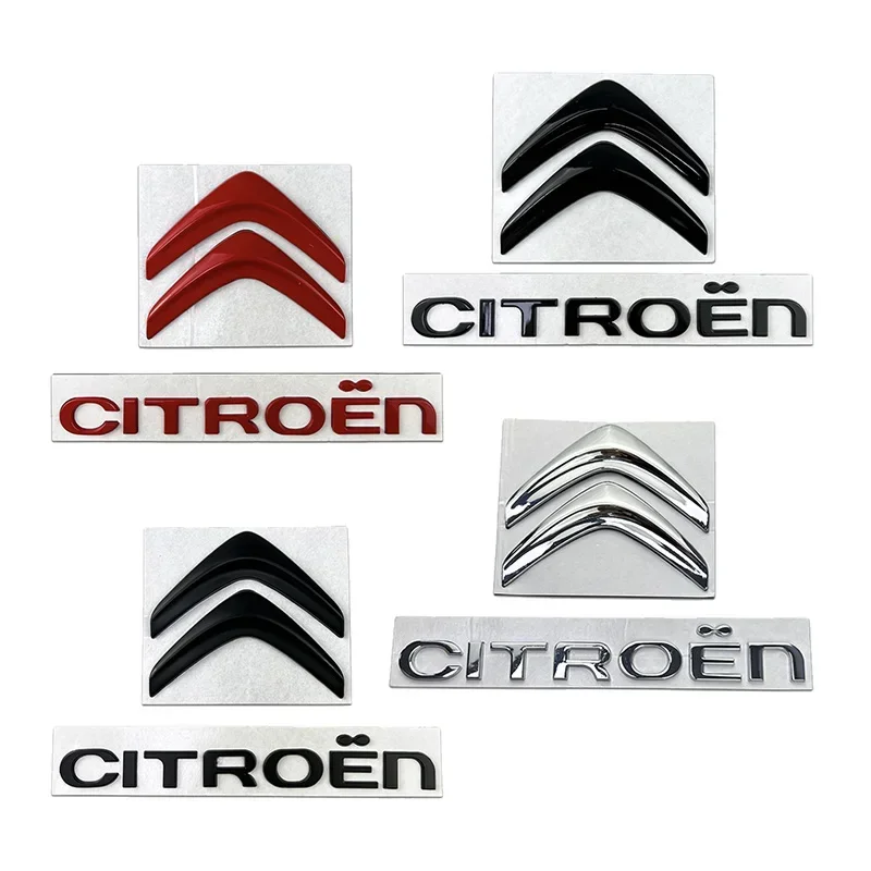 Metal Car Front Emblem Rear Badge Letter Sticker for Citroen C4 C3 C5 C1 DS3 DS5 DS4 Jumper Xsara C-Elysee Picasso Sega C-quatre