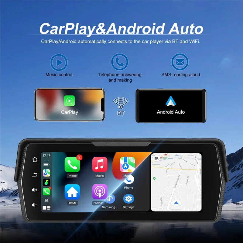 

Classy-Navigation 6.8Inch Motorcycle Monitor Carplay Android Auto IP67 Waterproof Touch Screen Bluetooth