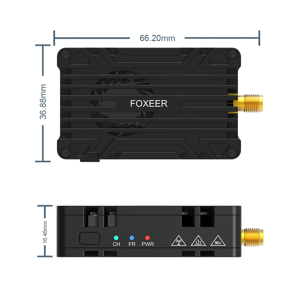 FOXEER 4.9G-6G Reaper Infinity 10W 80CH VTX 2-8S Lipo 400mW/2W/5W/7.5W/10W Switchable Transmitter for Long Range RC FPV Drone