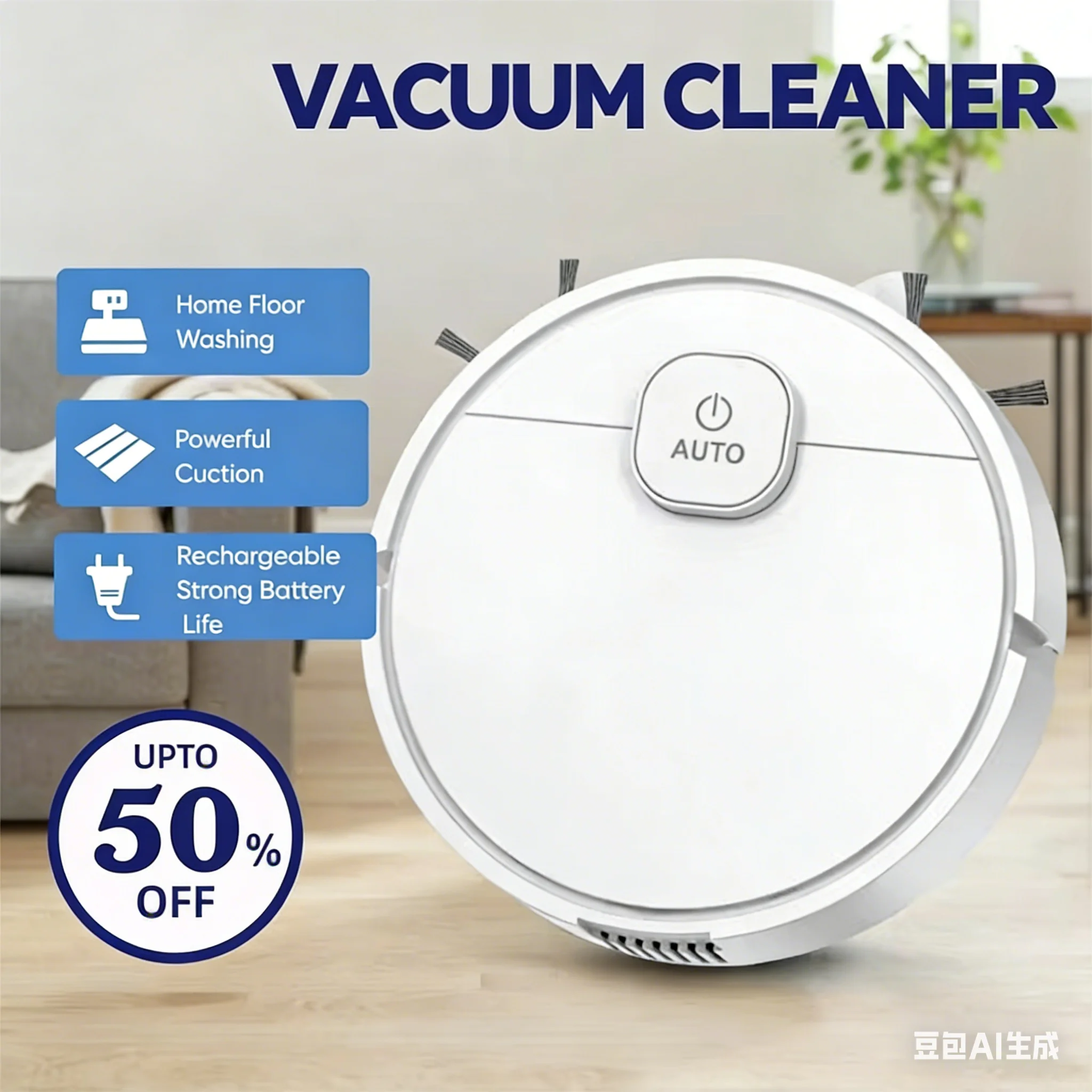 Aspirateur sans fil 3 en 1, balayage et aspiration, robot intelligent sans fil pour le lavage des sols, tapis, poils d'animaux, 2025