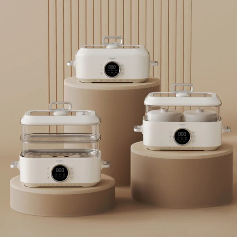 Vaporiera elettrica 3 in 1 da 10 litri - Pentola multifunzionale (vaporiera per alimenti per bambini, ristorante/uso domestico, riscaldamento rapido, senza BPA)