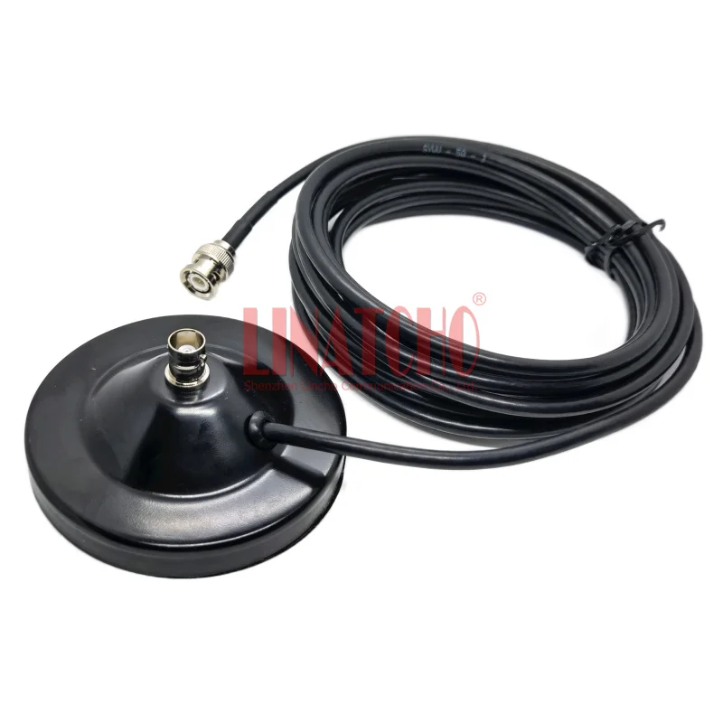 BNC Female Jack Socket Antenna Magnetic Base 90MM Diameter RG58U Cable BNC male connector