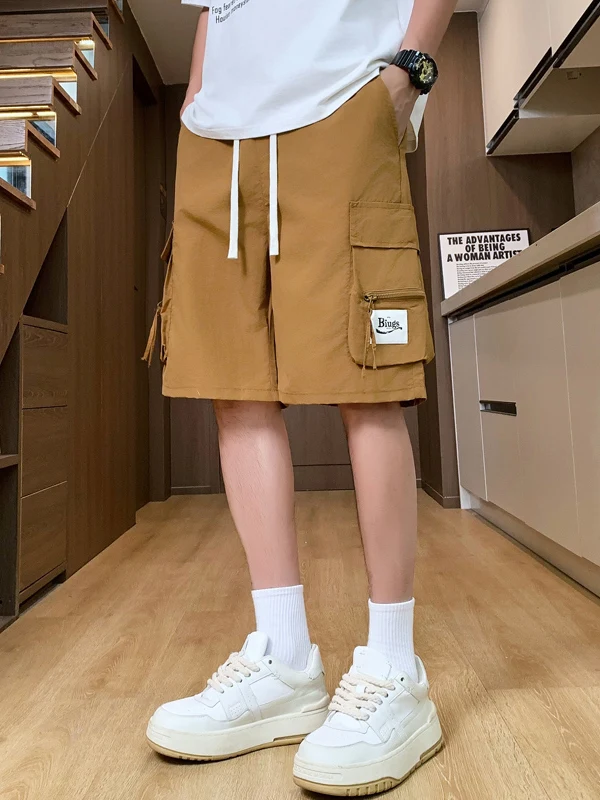 

Casual Loose Fit Youth Workwear orts Men's Summer New Trend Brand Straight Leg Cotton Casual Pants Versatile mid Waist