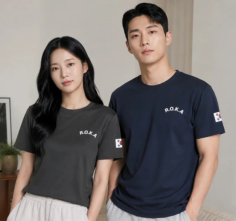 3D-gedrucktes T-Shirt im koreanischen Stil – für Männer und Frauen, im Partnerlook. Lockeres und atmungsaktives sportliches Streetwear-Kurzarmshirt – Detail 2