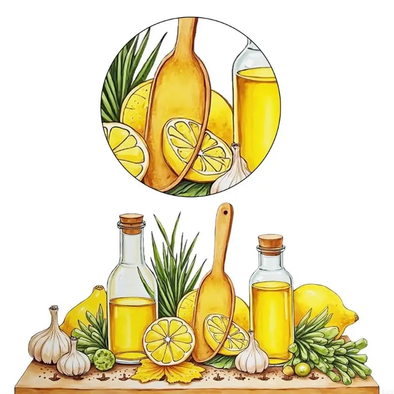Lemon و Honeys ملصق ملصق المطبخ القابل لإعادة الاستخدام نمط الجرف PVC PVC لسهولة تطبيق الحائط Decors Kxre