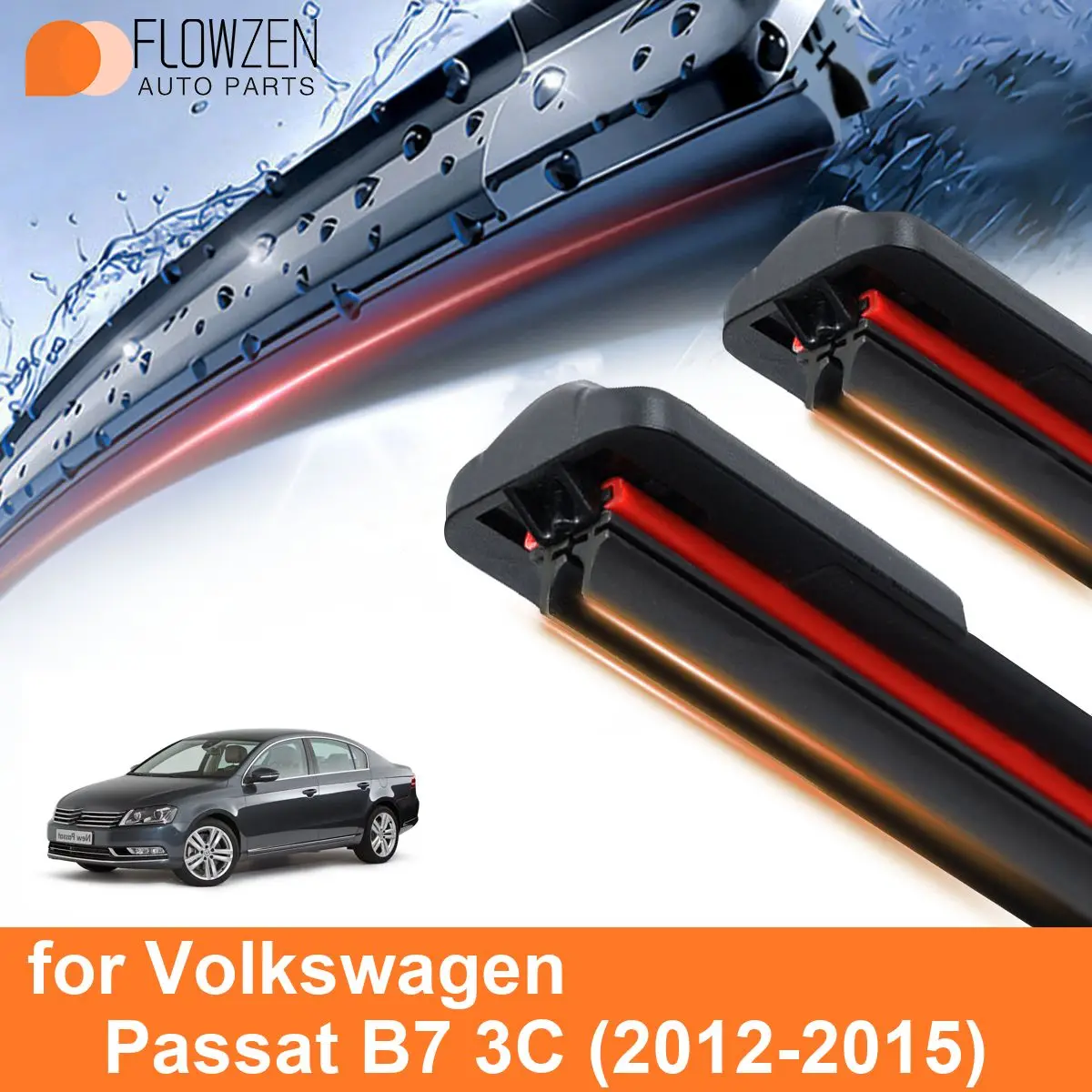 Car Windshield Wiper Blades for Volkswagen Polo Sedan Vento Double Rubber Frameless Bracketless WipersSoft Accessories