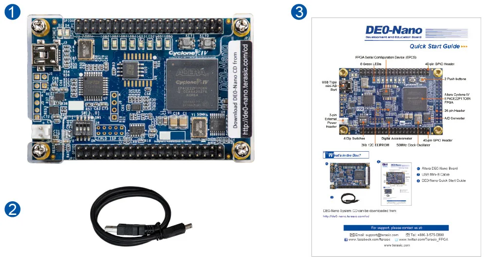 DIY kit Electronic DE0-Nano FPGA Development PCB Board Altera CycloneIV EP4CE22 with 32MB SDRAM 8-Channel A/D with USB Blaster