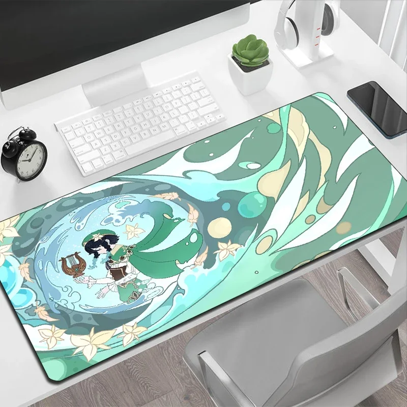 Genshin Impacto Grande Anime Mouse Pad Mousepad Gamer Коврик Для Мыши Tapete De Rato Deskmat Tapete De Borracha Gaming Laptop Pc acessórios xxl