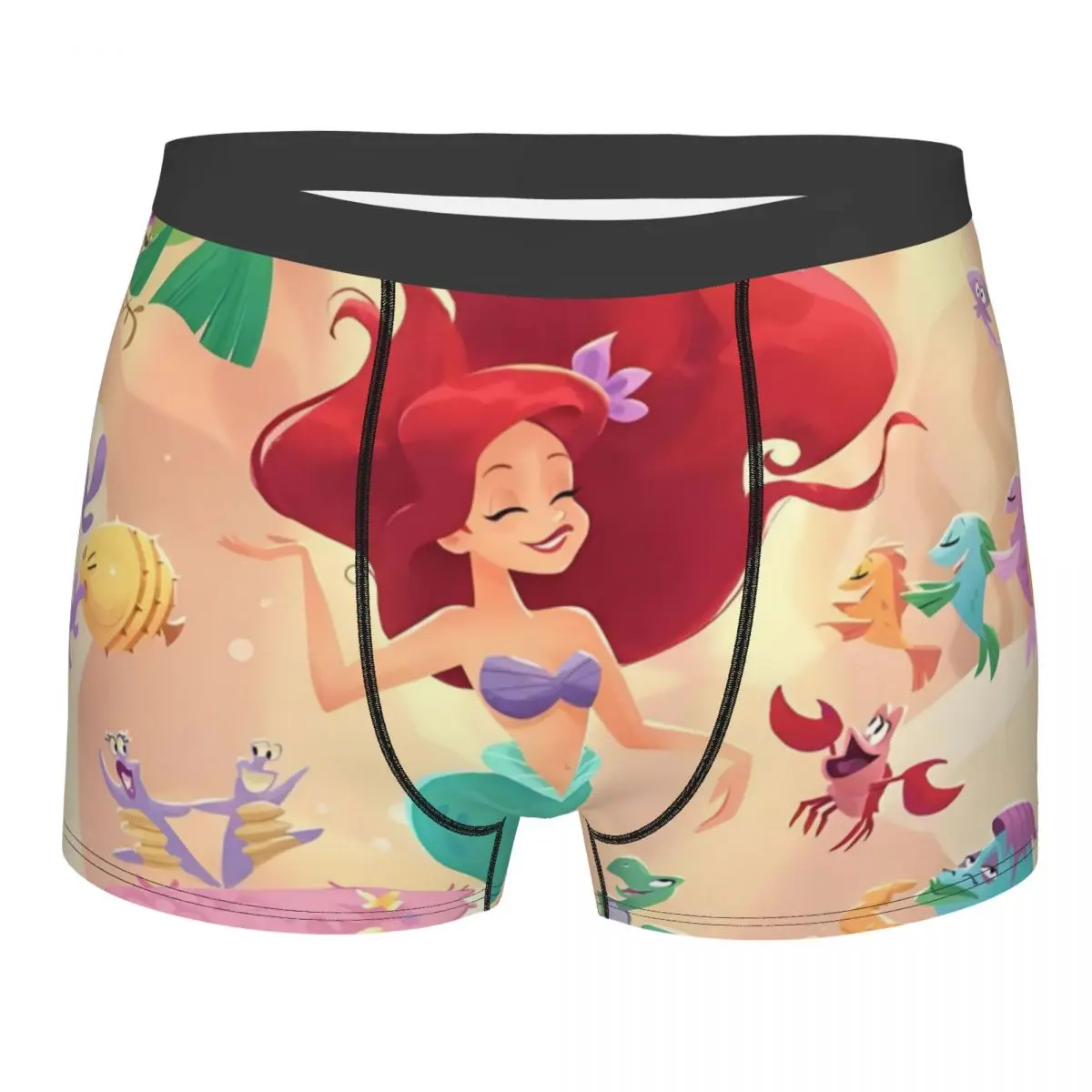 

Novelty Kawaii Princess The Little Mermaid Boxers Shorts Panties Male Underpant Stretch Classical Anime Cartoon Briefs Underwear