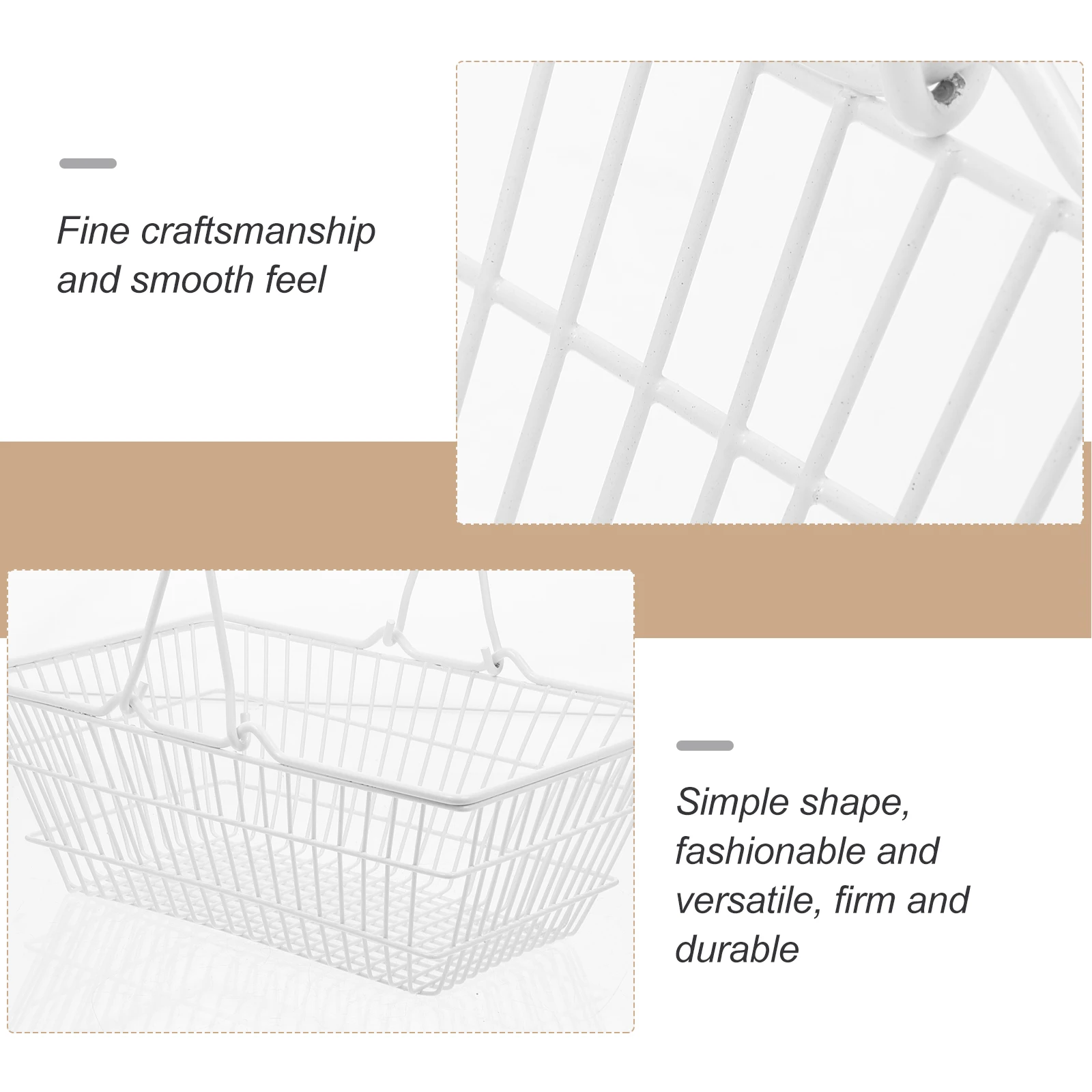 

Shopping Iron Material Portable Handheld Shopping Basket Household Storage Solution Kitchen Organizer Grocery Storage