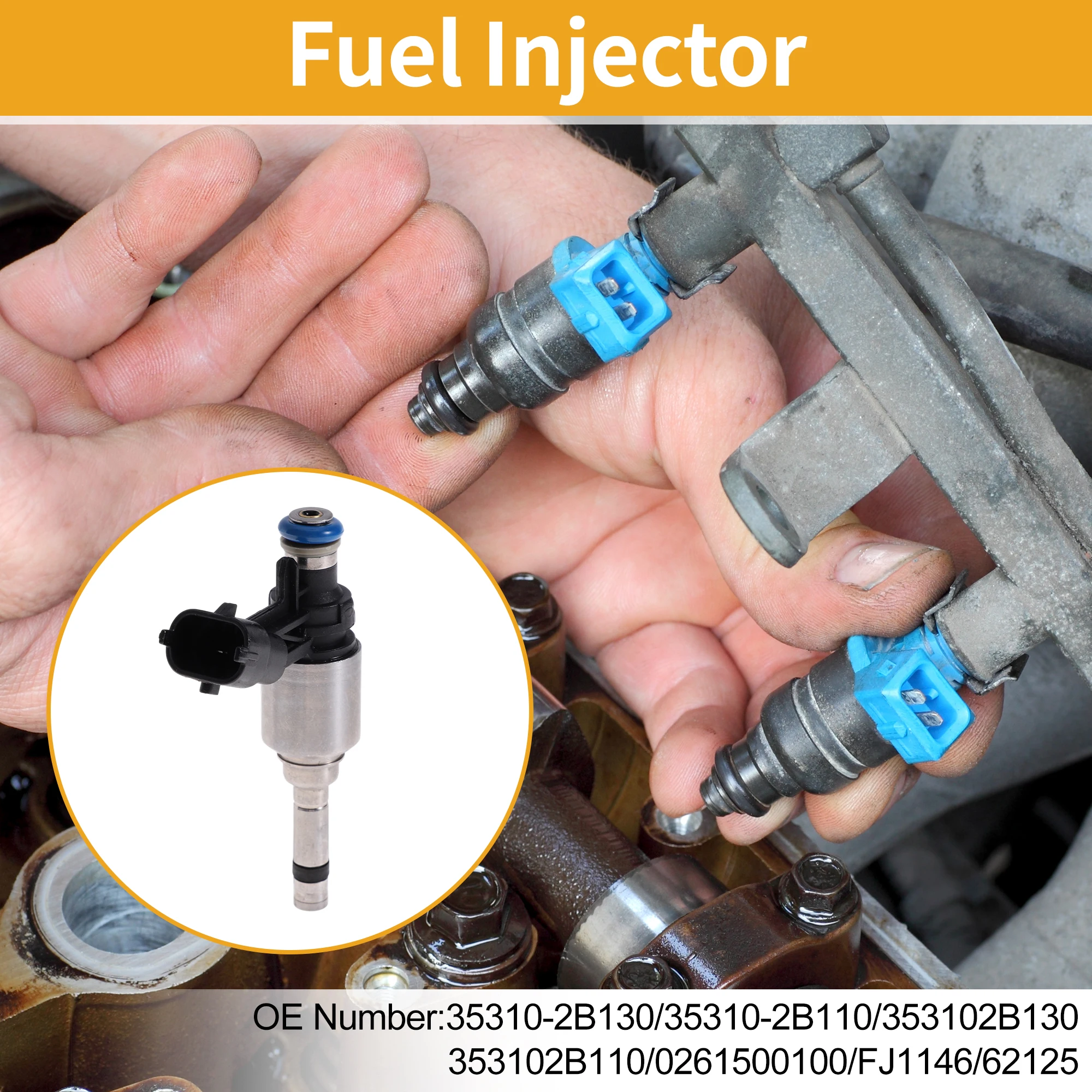 

UXCELL No.35310-2B130 Топливная форсунка для Hyundai Accent GLS, GS, SE 1.6L 2012-2014, топливная форсунка для двигателя автомобиля