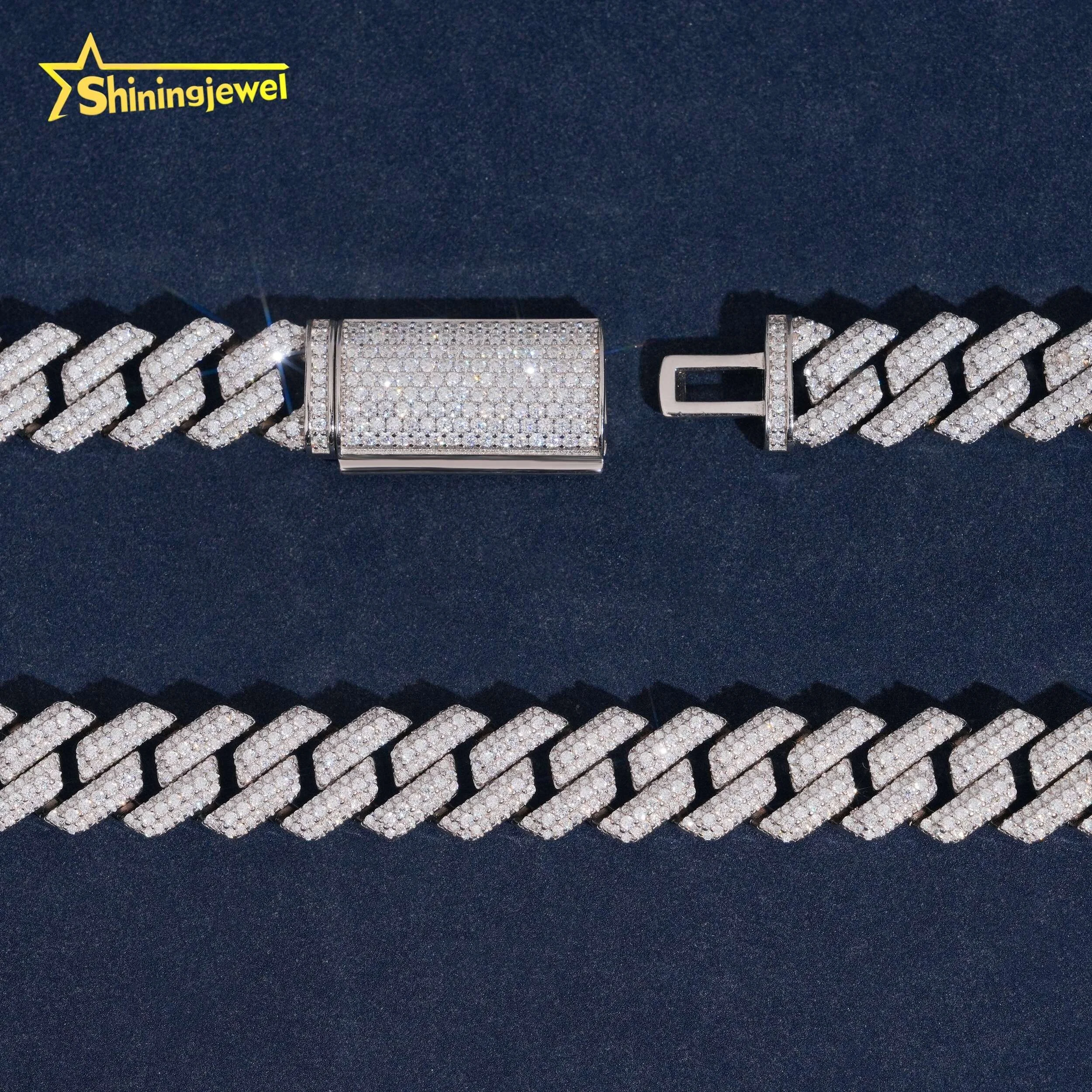 Pass Diamond Tester 925 Sterling Silver Hip Hop Jewelry 12.5mm Moissanite Iced Out Cuban Link Chain...