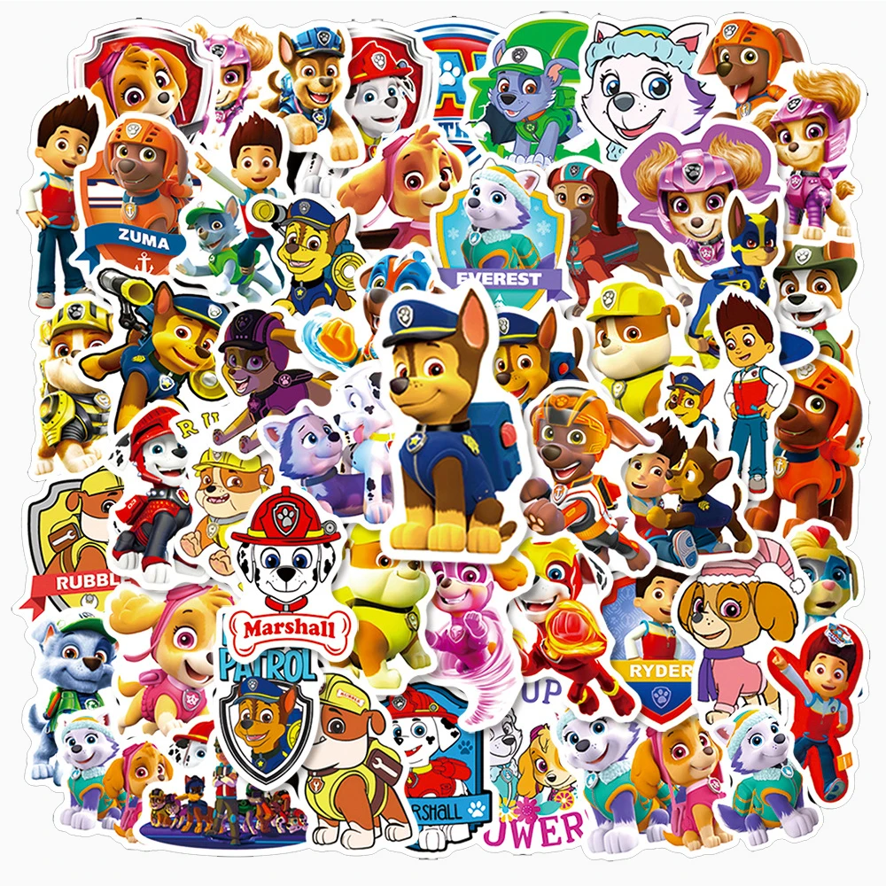 10/30/50pcs Cool Cute Cartoon PAW Patrol Anime Stickers Chase Ryder Decals Laptop Motorcycle Phone Waterproof Sticker Kids Toys