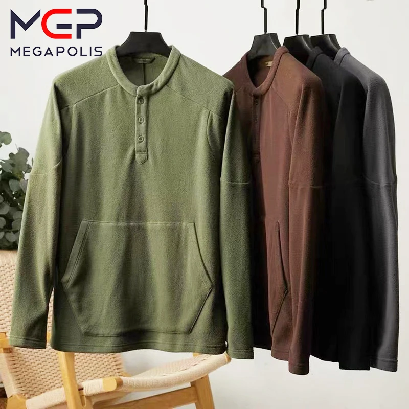 Sweater Double-sided Fleece Tactical Self-heating Men\'s Leisure 3d Autumn Thin Warm Small V Neck Bottoming Pullover