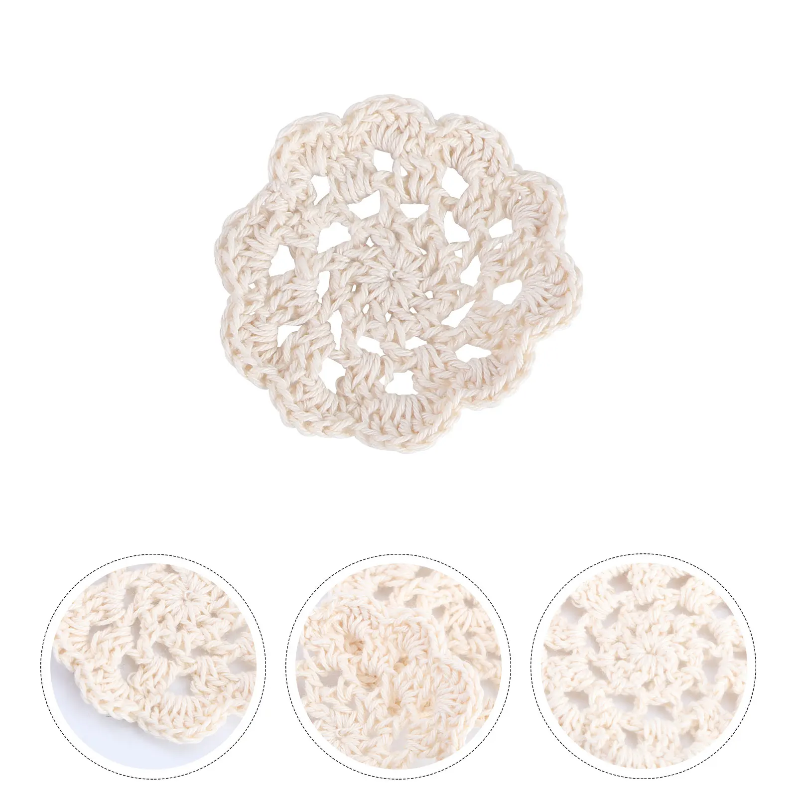 

20 Pcs Crochet Flower Auxiliary Materials Dress Decoration Flowers Artificial for Small Manual Lingerie Applique Cotton Thread