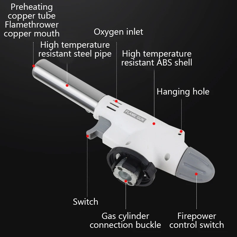 Outdoor Camping Welding Butane Gas Blow Flame Gas Torch Picnic BBQ Portable Cooking Gas Heating Torch