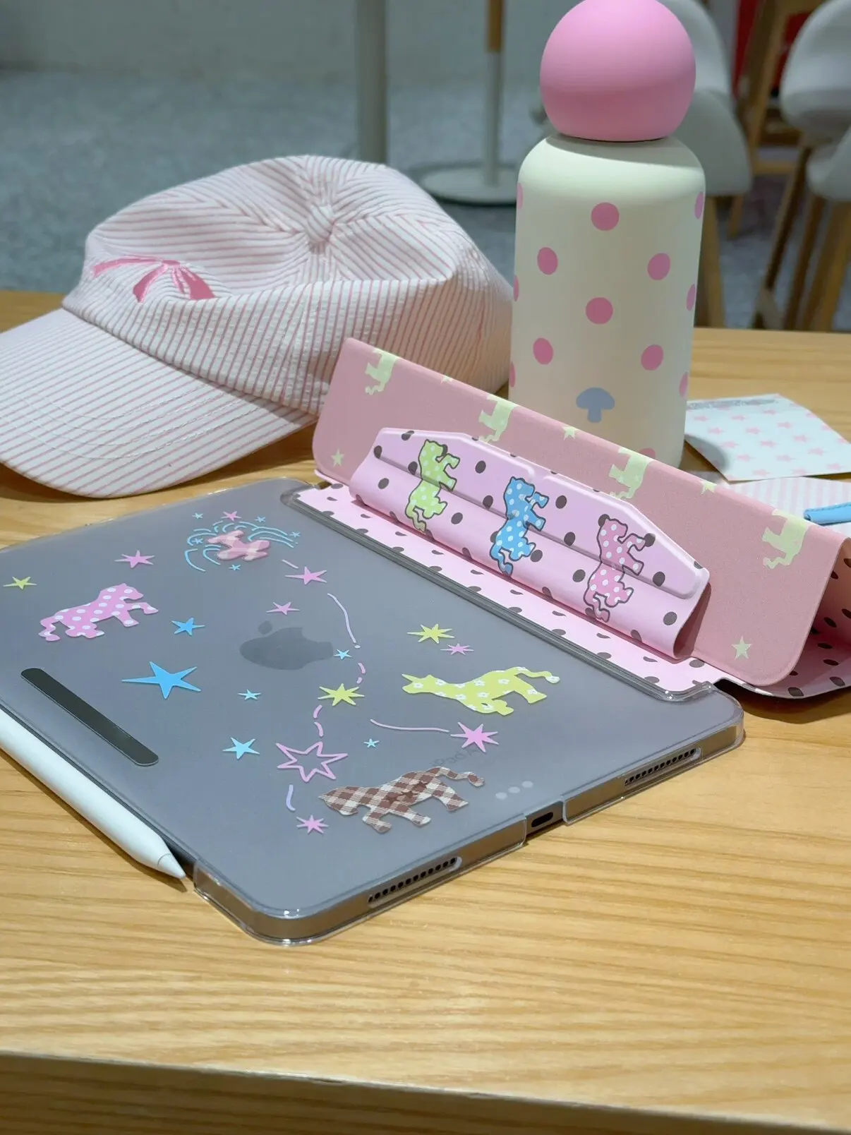 Ins Pink Wave Dot Color Cartoon Unicorn Creative Y2K For iPad Case iPad 10 9 8 7 2025 Air 6 5 4 3 2 Pro 11 Mini Shockproof Cover