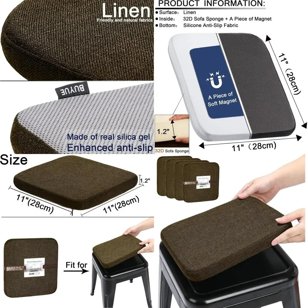 Set Of 4 Brown Squa…