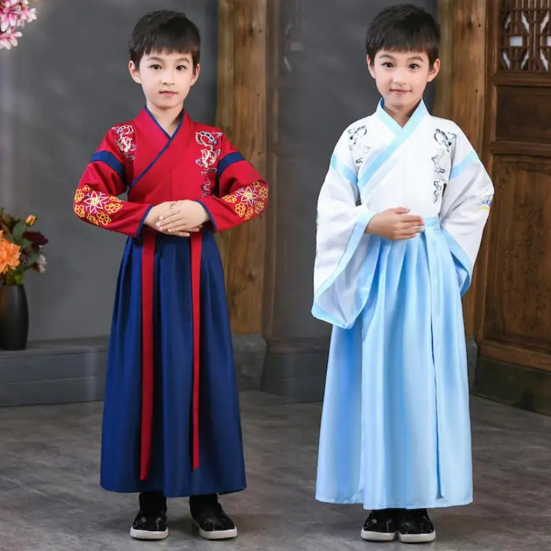 Boys Girls Hanfu Cosplay Costume Traditional Chinese Opening Ceremony School Uniform Kids Performance Outfits